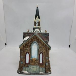 Hand Painted Fine Porcelain Collectible Church lighted Christmas village